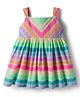 ORRIGANY Cotton Knit Sleeveless Striped Frock - Multicolor