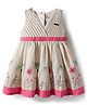 ORRIGANY Cotton Knit Sleeveless Frock With Floral Print - Pink