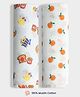 Orange Sugar 100% Cotton Muslin Pack of 2 Breakfast & Oranges Printed Multipurpose Baby Swaddles - Multicolor