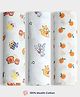 Orange Sugar 100% Cotton Muslin Pack of 3 Breakfast & Oranges Printed Multipurpose Baby Swaddles - Multicolor