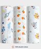Orange Sugar 100% Cotton Muslin Pack of 3 Space & Oranges Printed Multipurpose Baby Swaddles - Multicolor
