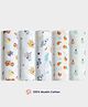 Orange Sugar 100% Cotton Muslin Pack of 5 Oranges & Balloon Printed Multipurpose Baby Swaddles - Multicolor