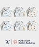 Orange Sugar 100% Cotton Muslin Pack of 6 Printed Nappies for 0-6 Months Babies - Multicolor