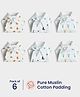 Orange Sugar 100% Cotton Muslin Pack of 6 Printed Nappies for 0-6 Months Babies - Multicolor