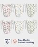 Orange Sugar 100% Cotton Muslin Pack of 6 Printed Nappies for 0-6 Months Babies - Multicolor
