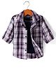 Dapper Dudes Full Sleeves Checked Shirt With Attached Tee - Maroon