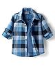 Dapper Dudes Full Sleeves Checked Shirt With Attached Tee - Blue