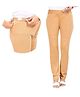 Mama & Bebe Cotton Woven Solid Maternity Pant - Fawn
