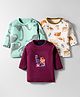 Kidi Wav Pack Of 3 Full Sleeves Animals Printed Tee - Multi Colour