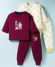 Kidi Wav Pack Of 2 Full Sleeves Teddy Bear & Honey Bees Printed Tees & Joggers Set - Multi Colour