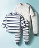 Kidi Wav Pack Of 2 Full Sleeves Rugby Striped & Puppies Printed Tees & Joggers Set - Multi Colour