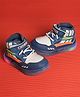FEETWELL SHOES Cross Text Designed Velcro Closure LED Shoes - Blue