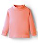 Smarty Girls Fleece Knit Full Sleeves Solid Color Winter T-Shirt - Coral
