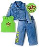 OLLINGTON ST. Denim CO-Ord Set of Full Sleeves Jacket & Pant with Inner Top - Blue