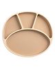 BiBaDo Silicone Suction Plate for Baby, Divider Plate for Self Baby Feeding - Brown