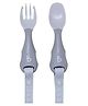 BiBaDo Handi Cutlery Set for Baby - Easy-Grip Spoon & Fork with Attachable Straps - Blue