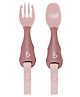 BiBaDo Handi Cutlery Set for Baby - Easy-Grip Spoon & Fork with Attachable Straps - Pink