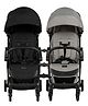 Leclerc Baby Twin Stroller Bundle -Influencer Air Black + Violet Grey with Twin Connector | Lightweight, Compact, Travel-Friendly