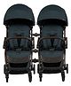 Leclerc Baby Twin Stroller Bundle - Influencer Air Denim Blue + Violet Grey with Twin Connector | Lightweight, Compact, Travel-Friendly