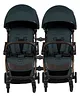 Leclerc Baby Twin Stroller Bundle - Influencer Air Denim Blue + Violet Grey with Twin Connector | Lightweight, Compact, Travel-Friendly