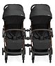 Leclerc Baby Twin Stroller Bundle - Influencer Black Brown + Influencer Black Brown withTwin Connector | Lightweight, Compact, Travel-Friendly