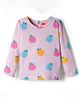 Babyhug 100% Cotton Knit Full Sleeves T-Shirt with Fruit Print - Light Pink