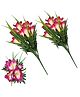 YOGO DECOR Gladious Artificial Flowers -Dark Pink, 10 Flowers Each (Set of 2 Sticks) for Home & Office Décor