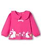 Babyhug 100 % Cotton Knit Full Sleeves Peter Pan Collar Top with Floral & Animal Print - Dark Pink