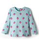 Babyhug 100% Cotton Knit Full Sleeves T-Shirt with Fruit Print - Light Blue
