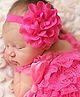 Akinos Kids Floral Applique Detailed Headband - Hot Pink