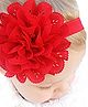 Akinos Kids Schffli Floral Applique Detailed Schiffli  Embroidered  Headband - Red