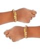 Akinos Kids Rhinestone Embellished Alloy Based Gold Plated Bangles - Gold
