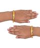 Akinos Kids Spiral Designed & Rhinestones Embellished Alloy Based Gold Plated Bangles - Gold