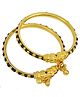 Akinos Kids Ghungroo Embellished Alloy Based Gold Plated Nazariya Bangles - Golden