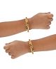 Akinos Kids Beaded Gold Plated Alloy Based Nazariya Bangles - Gold