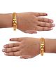 Akinos Kids Spiral Designed & Diamond Embellished Gold Plated Alloy Based Bangles - Gold