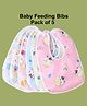 JOY BUZZ joy buzz Waterproof Feeding Bibs with Snap Button Closure Animal Print Pack of 5 - Multicolor