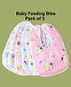 JOY BUZZ joy buzz Waterproof Feeding Bibs with Snap Button Closure Animal Print Pack of 3 - Multicolor