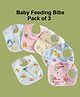 JOY BUZZ joy buzz Waterproof Feeding Bibs with Snap Button Closure Animal Print Pack of 3 - Multicolor