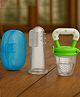 JOY BUZZ joy buzz Fruit Feeder Nibbler With Baby Silicone Finger Brush/Oral Brush/Baby Tounge Cleaner - (Pack Of 2)