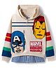 Pine Kids Marvel Terry Knit Full Sleeves Hooded Overlap Sweatshirt With Avengers Graphics - White