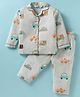 Enfance Core Full Sleeves Cars Printed Coordinating Night Suit Set - Pista