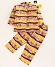 Enfance Core Full Sleeves Truck Printed Coordinating Night Suit Set - Lemon