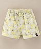 Enfance Core Abstract Checked  & Hearts Printed Shorts - Lemon