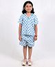 Tilism Knit Half Sleeves Abstract Printed Shirt & Shorts Coordinating Night Suit Set - Multi Colour