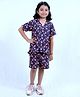 Tilism Knit Half Sleeves Flamingoes Printed Coordinating Shirt & Shorts Night Suit Set - Multi Colour