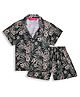 Tilism Knit Half Sleeves Floral Printed Coordinating Shirt & Shorts Night Suit Set - Multi Colour