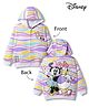 Pine Kids Disney Terry Knit Full Sleeves Hooded Sweatjacket With Front and Back Minnie & Daisy Graphics - White