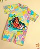 Yellow Bee Disney Half Sleeves Moana One- Piece Swimsuit - Multi