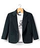Dapper Dudes Full Sleeves Textured Blazer With Typography Printed Tee Set - Olive Green